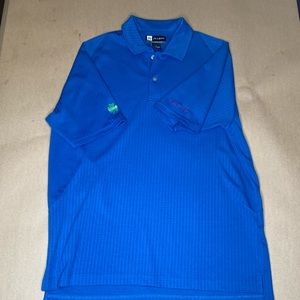 Mens Jos. A. Bank David Leadbetter Polo Dark Blue Golf Shirt Size Large